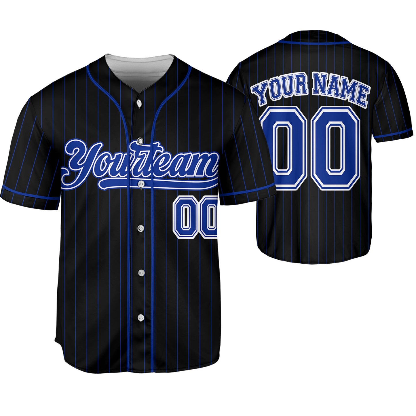 Custom Baseball Jersey for Men & Women - Personalized Pinstripe Jersey with Your Name & Number