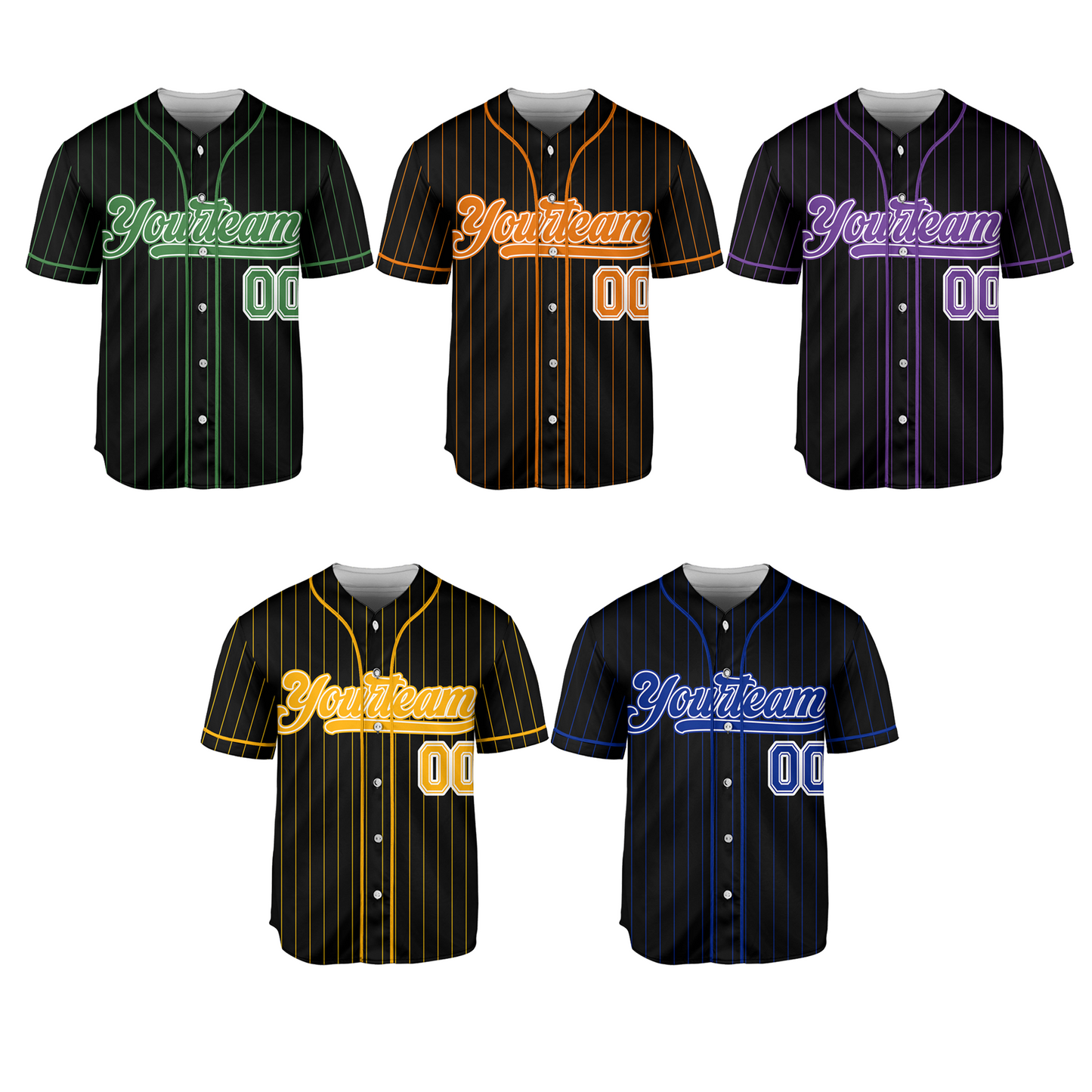 Custom Baseball Jersey for Men & Women - Personalized Pinstripe Jersey with Your Name & Number